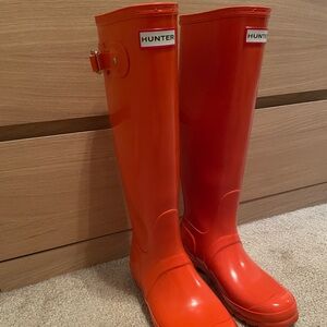 HUNTER rain boots - Orange, size 8
